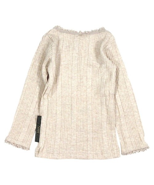 apres les cours（アプレレクール）の「テレコ長袖Tシャツ（トップス・キッズ・ベージュ/グレー/アイボリー/カーキ/ネイビーブルー/ピンク・80/90/95/100/110/120/130/140）」の11枚目の写真