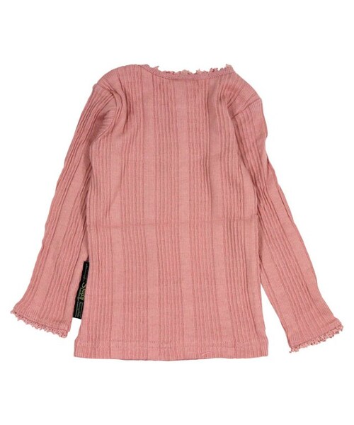 apres les cours（アプレレクール）の「テレコ長袖Tシャツ（トップス・キッズ・ベージュ/グレー/アイボリー/カーキ/ネイビーブルー/ピンク・80/90/95/100/110/120/130/140）」の16枚目の写真