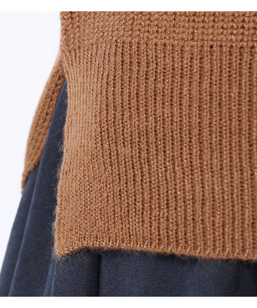 PAGEBOY（ページボーイ）の「アクリルニット×起毛スカートセット（ワンピース/ドレス・レディース・グレー/ブラウン/キャメル）」の9枚目の写真