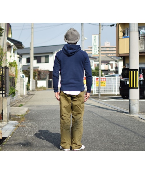 BARNS（バーンズ）の「Barns Outfitters   BR-4932 TURIAMI PULL PARKER NVY バーンズアウトフィッターズ 吊り編み裏毛プルオーバー パーカー ネイビー（パーカー・メンズ・その他）」の3枚目の写真