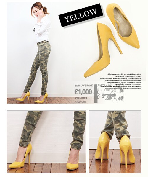 MOERY（モエリー）の「ポインテッドトゥパンプス（パンプス・レディース・ブラック/グリーン/ベージュ/イエロー/ピンク・S(22.5cm相当)/M(23.5cm相当)/L(24.5cm相当)/M(約23.5～24cm)/L(約24.5～25cm)）」の14枚目の写真