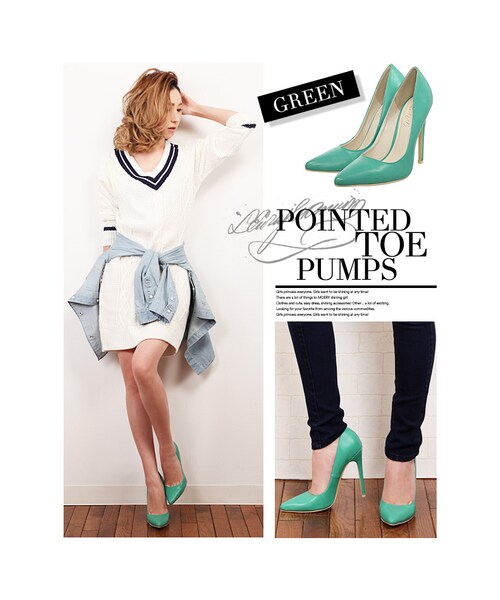 MOERY（モエリー）の「ポインテッドトゥパンプス（パンプス・レディース・ブラック/グリーン/ベージュ/イエロー/ピンク・S(22.5cm相当)/M(23.5cm相当)/L(24.5cm相当)/M(約23.5～24cm)/L(約24.5～25cm)）」の13枚目の写真