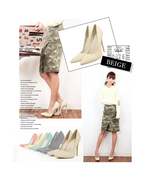 MOERY（モエリー）の「ポインテッドトゥパンプス（パンプス・レディース・ブラック/グリーン/ベージュ/イエロー/ピンク・S(22.5cm相当)/M(23.5cm相当)/L(24.5cm相当)/M(約23.5～24cm)/L(約24.5～25cm)）」の12枚目の写真