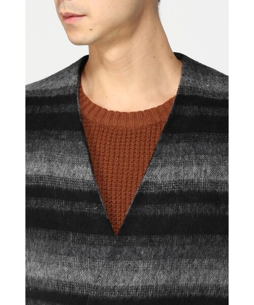 417 EDIFICE（フォーワンセブンエディフィス）の「シャギーオンブレーノーカラーコート（ジャケット/アウター・メンズ・グレー/ネイビー・S/M/L）」の8枚目の写真