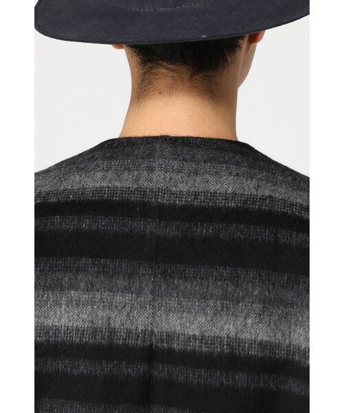 417 EDIFICE（フォーワンセブンエディフィス）の「シャギーオンブレーノーカラーコート（ジャケット/アウター・メンズ・グレー/ネイビー・S/M/L）」の9枚目の写真