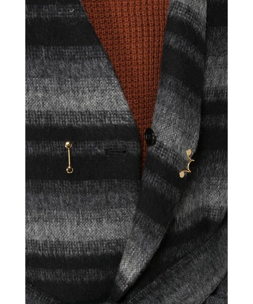 417 EDIFICE（フォーワンセブンエディフィス）の「シャギーオンブレーノーカラーコート（ジャケット/アウター・メンズ・グレー/ネイビー・S/M/L）」の14枚目の写真