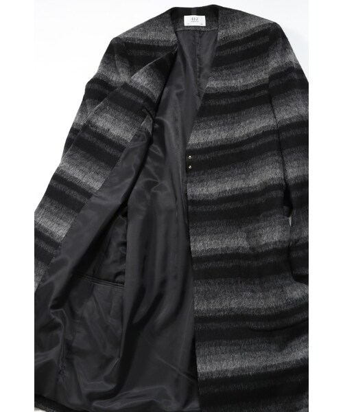 417 EDIFICE（フォーワンセブンエディフィス）の「シャギーオンブレーノーカラーコート（ジャケット/アウター・メンズ・グレー/ネイビー・S/M/L）」の15枚目の写真