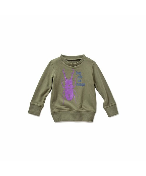 Ano Ne アノネ の こじゃれて見える 渋系昆虫トレーナー カーキ パープル Tシャツ カットソー Wear