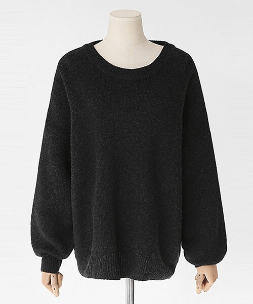 DHOLIC（ディーホリック）の「アンゴラ混ゆったりフィットニットプルオーバー（ニット/セーター・レディース・ブラウン/ブラックグレー/ライトベージュ・FREE）」の2枚目の写真