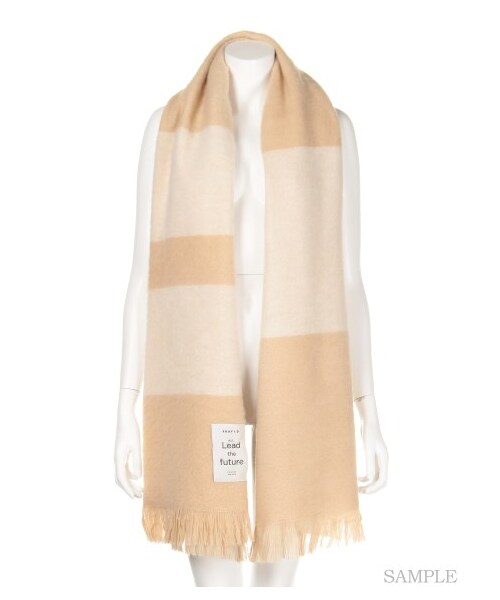 FRAY I.D(フレイアイディー)の「ブークレーバイカラーストール(ストール・マフラー・レディース・GRY/BEG・F)」の5枚目の写真