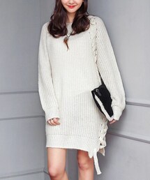 DHOLIC | レースアップラグランワンピース(ワンピース)