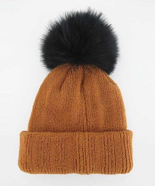 DHOLIC(ディーホリック)の「ボリュームファーニットビーニー(ニットキャップ/ビーニー・レディース・カーキ/ネイビー/ブラック/マスタード/ワイン・FREE)」の4枚目の写真