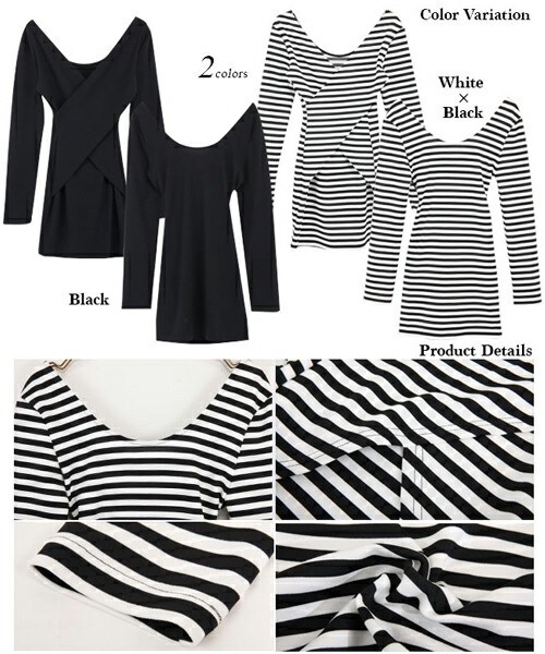 Rocotta by MOERY（ロコッタ）の「バッククロスワンピース（ワンピース・レディース・ブラック/ホワイト×ブラック・FREE）」の2枚目の写真