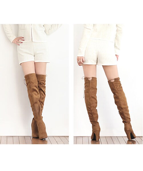 MOERY（モエリー）の「調節リボン付きニーハイブーツ（ブーツ）」 - WEAR