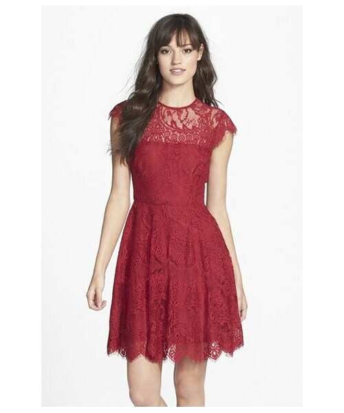 BB Dakota（ビービーダコタ）の「BB Dakota 'Rhianna' Illusion Yoke Lace Fit & Flare Dress (Nordstrom Exclusive)（ワンピース・レディース・Black/Purple/Red/Pink/White/Green/Blue/Verde・0/2/4/6/8/10/12）」の7枚目の写真