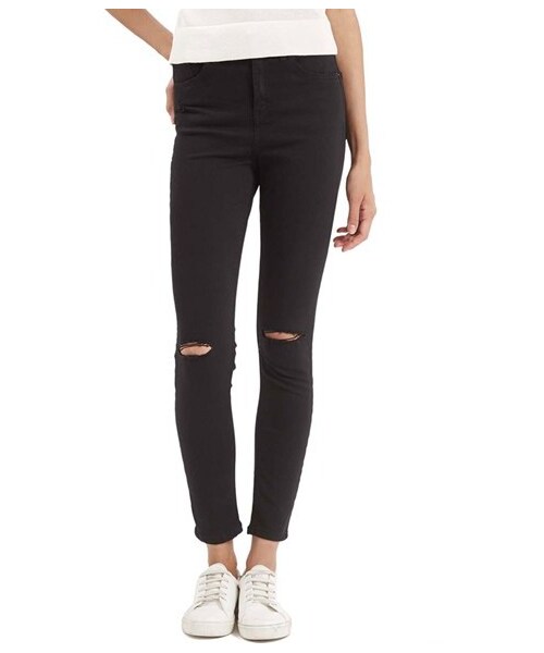 TOPSHOP(トップショップ)の「Topshop Moto 'Jamie' Ripped Crop Skinny Jeans (Black)(デニムパンツ・レディース・Black・25 US (fits like 24)/26 US (fits like 25-26)/28 US (fits like 27)/30 US (fits like 28-30)/32 US (fits like 30-31)/34 US (fits like 31-32))」の1枚目の写真