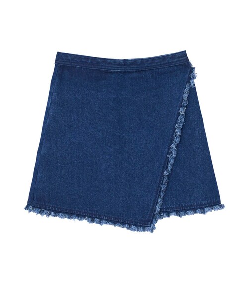 EVRIS（エヴリス）の「フリンジデニムラップスカート（スカート・レディース・ブラック/インディゴ）」の2枚目の写真