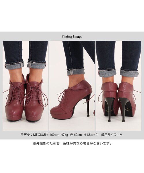 MOERY（モエリー）の「オックスフォードブーツ（ブーツ・レディース・キャメル/レッド/ブラック・S(約22.5cm相当)/M(約23.5～24cm)/L(約24.5～25cm)）」の7枚目の写真