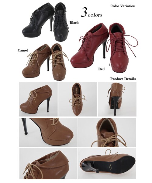 MOERY（モエリー）の「オックスフォードブーツ（ブーツ・レディース・キャメル/レッド/ブラック・S(約22.5cm相当)/M(約23.5～24cm)/L(約24.5～25cm)）」の3枚目の写真