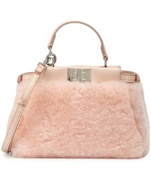 FENDI | Fendi Peekaboo Micro Shearling Fur Satchel Bag, Light Rose Pink(ショルダーバッグ)
