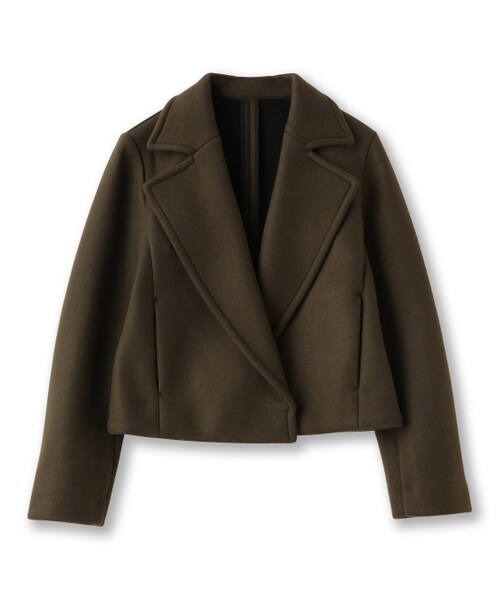 ADAM ET ROPE'(アダムエロペ)の「ボンディングショートブルゾン(ジャケット/アウター・レディース・チャコール/カーキ・36/38)」の3枚目の写真