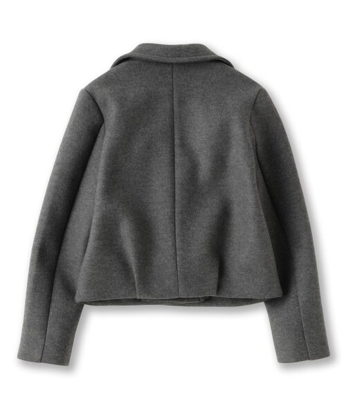 ADAM ET ROPE'(アダムエロペ)の「ボンディングショートブルゾン(ジャケット/アウター・レディース・チャコール/カーキ・36/38)」の4枚目の写真