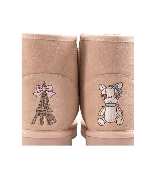 gracegift(グレースギフト)の「Hippie巴黎女伶徽章雪靴(その他・レディース・粉紅/杏/黑/紫/棕・35/36/37/38/39/40/41)」の18枚目の写真