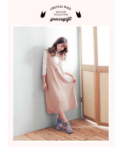 gracegift(グレースギフト)の「Hippie巴黎女伶徽章雪靴(その他・レディース・粉紅/杏/黑/紫/棕・35/36/37/38/39/40/41)」の9枚目の写真