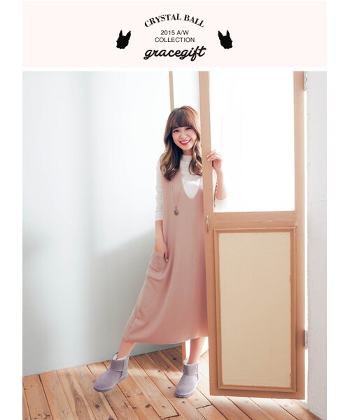 gracegift(グレースギフト)の「Hippie巴黎女伶徽章雪靴(その他・レディース・粉紅/杏/黑/紫/棕・35/36/37/38/39/40/41)」の13枚目の写真