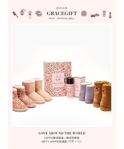 gracegift(グレースギフト)の「Hippie巴黎女伶徽章雪靴(その他・レディース・粉紅/杏/黑/紫/棕・35/36/37/38/39/40/41)」の8枚目の写真