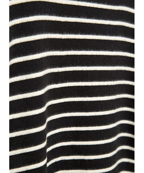 gracegift（グレースギフト）の「韓國平口橫條紋針織上衣（その他・レディース・白/黑・F）」の4枚目の写真