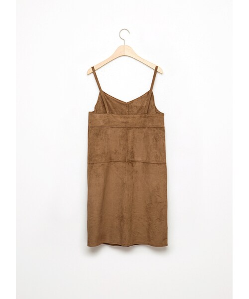 gracegift（グレースギフト）の「韓國麂皮排釦吊帶裙（その他・レディース・卡其・F）」の2枚目の写真