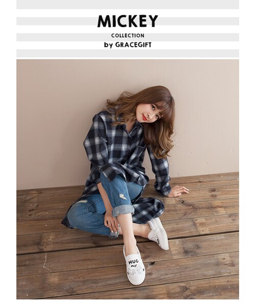 gracegift（グレースギフト）の「米奇不對稱懶人鞋（その他・レディース・白/黑・35/36/37/38/39/40/41）」の10枚目の写真