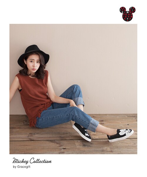 gracegift（グレースギフト）の「米奇不對稱懶人鞋（その他・レディース・白/黑・35/36/37/38/39/40/41）」の21枚目の写真