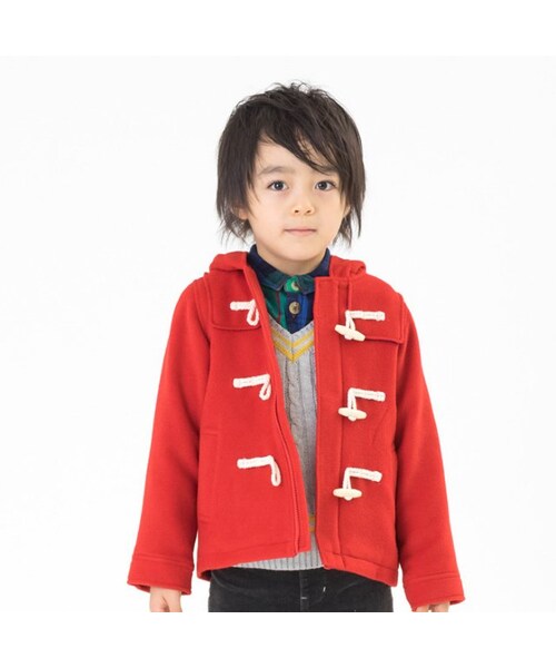 apres les cours（アプレレクール）の「standardダッフルコート（ジャケット/アウター・キッズ・キャメル/レッド・80/90/100/110/120/130/140）」の2枚目の写真