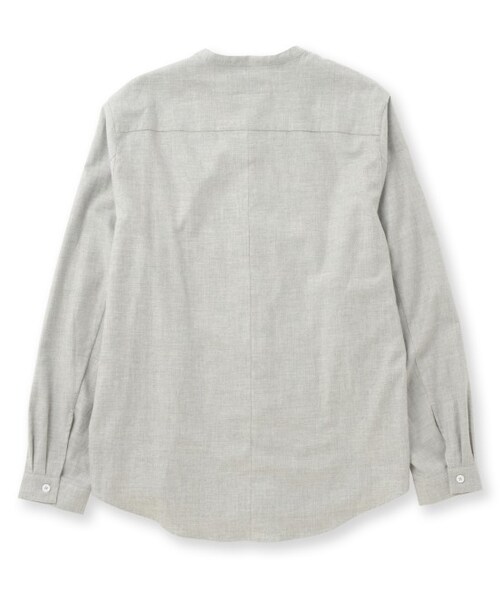 ADAM ET ROPE'（アダムエロペ）の「コットンフランネル バンドカラーシャツ（トップス・メンズ・グレー/ホワイト系・M/L）」の4枚目の写真