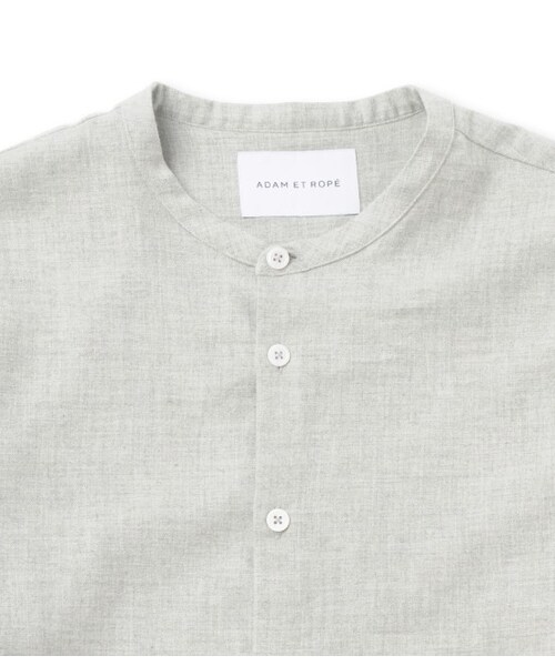 ADAM ET ROPE'（アダムエロペ）の「コットンフランネル バンドカラーシャツ（トップス・メンズ・グレー/ホワイト系・M/L）」の5枚目の写真