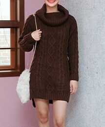 DHOLIC | アンバランス丈タートルネックミニワンピース(ワンピース)