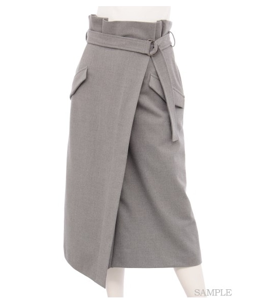 FRAY I.D（フレイアイディー）の「ラップタイトスカート（タイトスカート・レディース・GRY/KKI/BLK・0/1）」の14枚目の写真