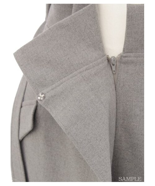 FRAY I.D（フレイアイディー）の「ラップタイトスカート（タイトスカート・レディース・GRY/KKI/BLK・0/1）」の7枚目の写真