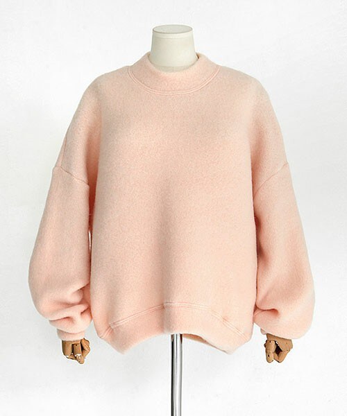 DHOLIC（ディーホリック）の「オーバーサイズモックネックプルオーバー（その他トップス・レディース・クリーム/ピンク/ミックスグレー/ライトグレー/ライトパープル・FREE）」の5枚目の写真