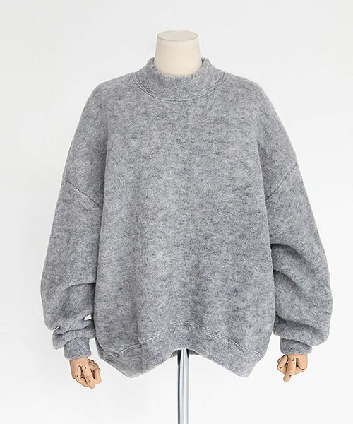 DHOLIC（ディーホリック）の「オーバーサイズモックネックプルオーバー（その他トップス・レディース・クリーム/ピンク/ミックスグレー/ライトグレー/ライトパープル・FREE）」の2枚目の写真