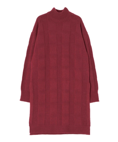 PAMEO POSE(パメオポーズ)の「EXTRA LONG KNIT TOP(ニット/セーター・レディース・レッド/ネイビー・F)」の1枚目の写真