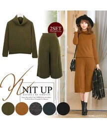 KOBE LETTUCE | 日替わりセール★セットアップ ガウチョパンツ ニットアップ スカーチョ E1428(トップス)