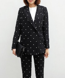 DHOLIC | ドットパターンウールダブルボタンジャケット(テーラードジャケット)