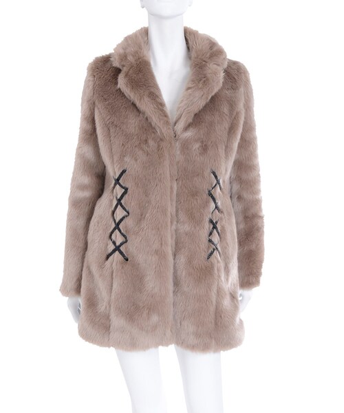 EATME（イートミー）の「レースアップフェイクファーコート（）」 - WEAR