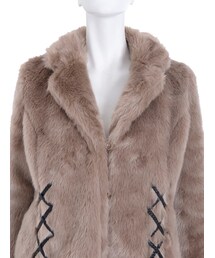 EATME（イートミー）の「レースアップフェイクファーコート（）」 - WEAR