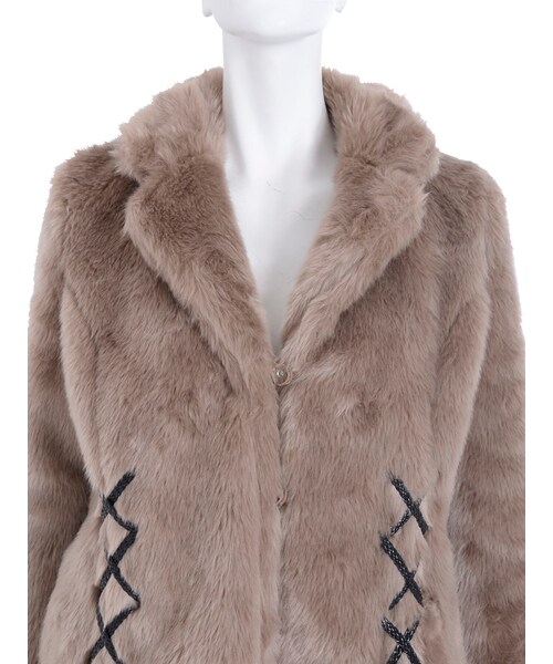 EATME（イートミー）の「レースアップフェイクファーコート（）」 - WEAR