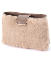 laboratory work | ラビットファー×フェイクレザークラッチバッグ(バッグ)