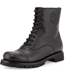GUCCI | Gucci Royan Leather Combat Boot, Black(ブーツ)